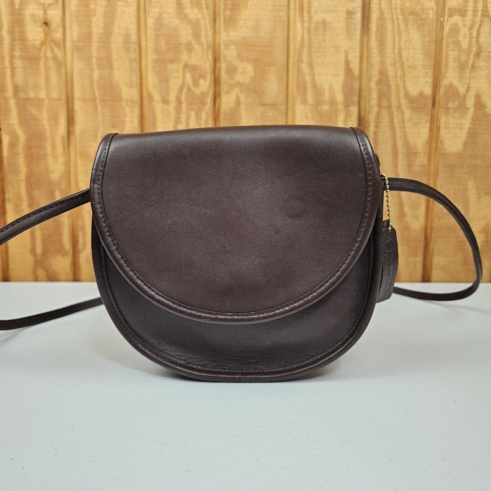 Vintage 90s Coach Women's Casey 9923 Brown Leather Crossbody Bag USA Made